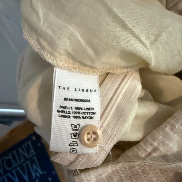 The Lineup Beige Khaki Gingham Ruffle Jumpsuit - Picture 6 of 6